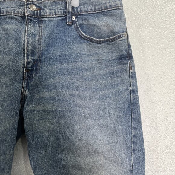 Levis Strauss Jeans Men 38 X 30 Signature Slim Straight Blue Denim *Cropped - Picture 2 of 9